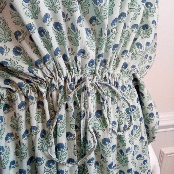 Women's Bellino Blue Floral Maxi Kaftan Dress, One Size - Picture 7 of 16